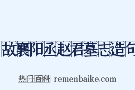 故襄阳丞赵君墓志造句是什么意思的图片